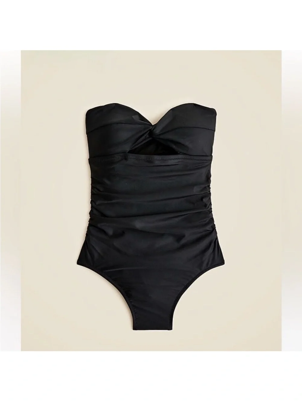 J. Crew Gemma Ruched Bandeau Cutout‎ One-piece Black NWT size 10
